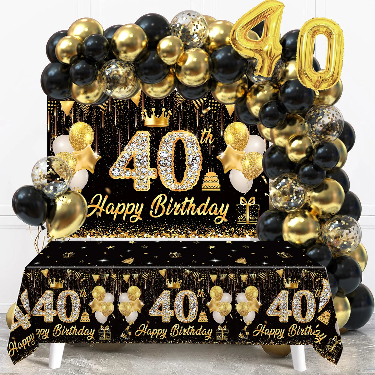 Happy Birthday 40 50 60 Latex Balloons for Adult Birthday Party Decoration 40th 50th 60th Confetti Balloon Anniversary Supplies
