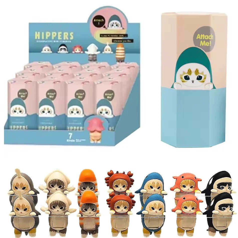 HIPPERS & Fushan Cat Angel Animal Blind Box Series Healing Trendy Doll Car Mobile Phone Ornaments Children's Toys Christmas Gift