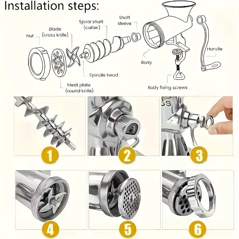 Manual Heavy-Duty Meat Grinder & Sausage Maker