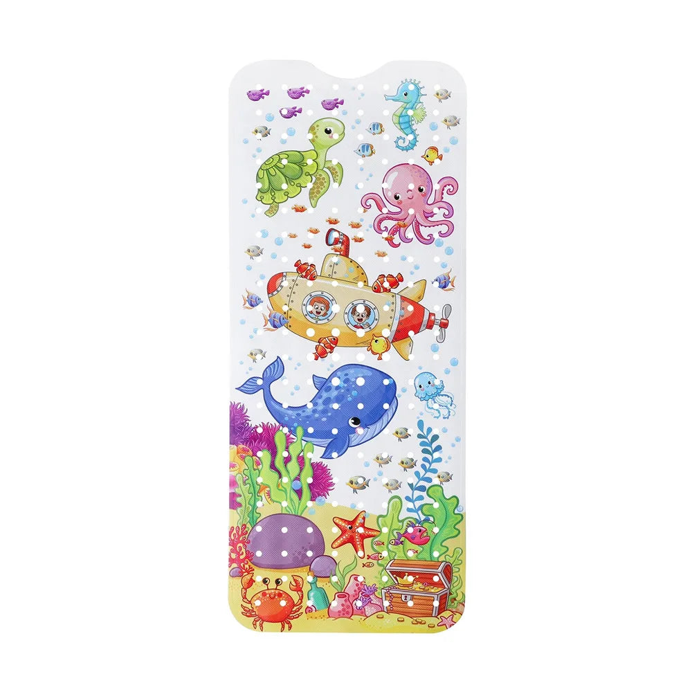 Large Cute Cartoon PVC Bath Mat Anti-Slip Shower Bathtub Mats With Sucker Soft Massage Pad Kid's Elder Bathroom Carpet Rug