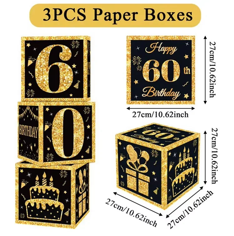 Happy Birthday 40 50 60 Latex Balloons for Adult Birthday Party Decoration 40th 50th 60th Confetti Balloon Anniversary Supplies