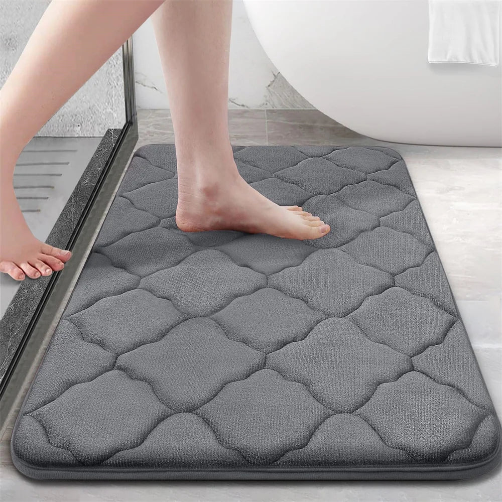 Homaxy Super Absorbent Bath Mat Memory Foam Carpet Non-Slip Toilet Bathroom Rug Soft Living Room Bedroom Shower Decor Foot Rug