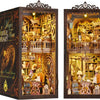 DIY Book Nook Kit, DIY Dollhouse Booknook Bookshelf Insert Decor Alley Book Nook Kits for Adults,Bookends Model - Wander Library