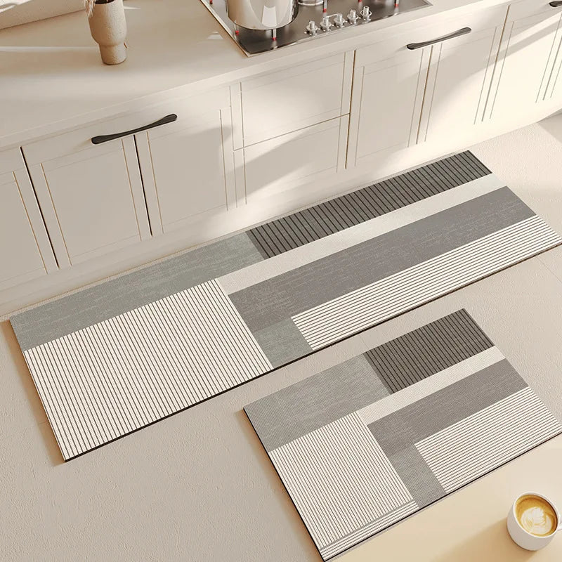 Super Absorbent Shower Bath Mat Bathroom Anti-Slip Carpet Rug Simple Kitchen Entrance Soft Door Bathtub Side Bath Mat Home Decor