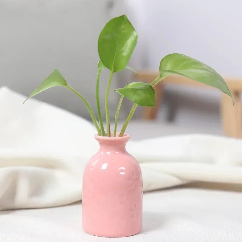 1PC Mini Modern Flower Vase Home Flower Arrangement Living Room Origami Ceramic Plastic Nordic Style Home Decor Ornament