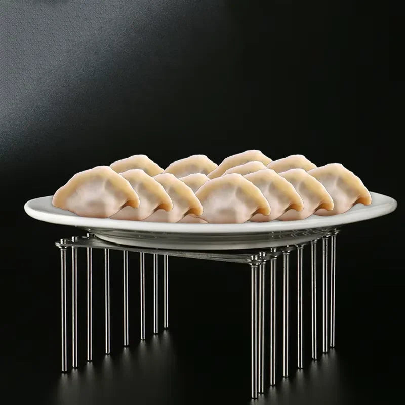 Retractable Stainless Steel Pot Lid & Dish Storage Rack
