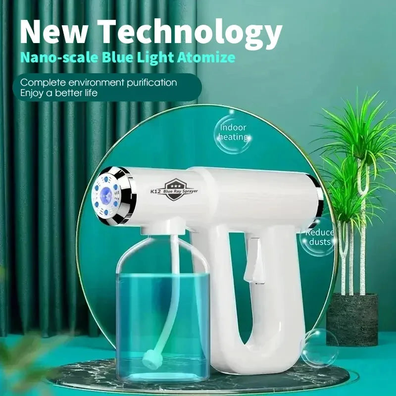 USB Rechargeable Wireless Nano Hair Care Spray – Blue Light Professional Hair Styling Mist Sprayer (300ml)