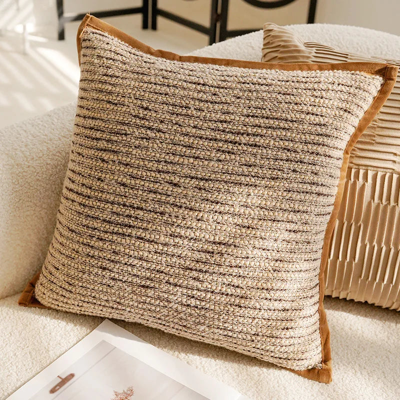 30x50/45x45CM Light Luxury Throw Pillow Cover Brown French Stamping Waist Cushion Cover Decor Home Decorative Pillowcase