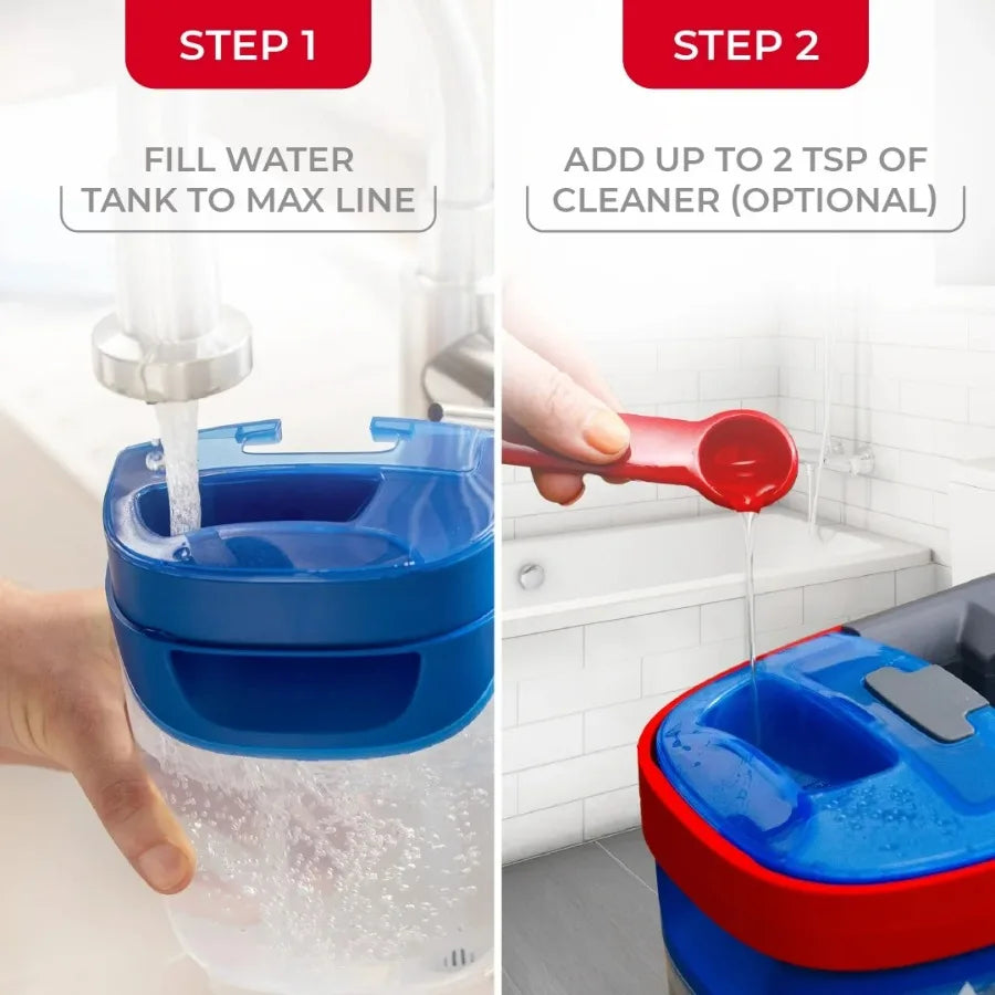 O-Cedar H2PrO Flat Mop System – Dual-Tank 100% Clean & Dirty Water Separation with Washable Microfiber Pad