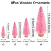 8/12pcs Mini Wooden Christmas Trees Artificial Christmas Tree for Xmas Tabletop Ornaments Christmas Decorations 2025 Navidad