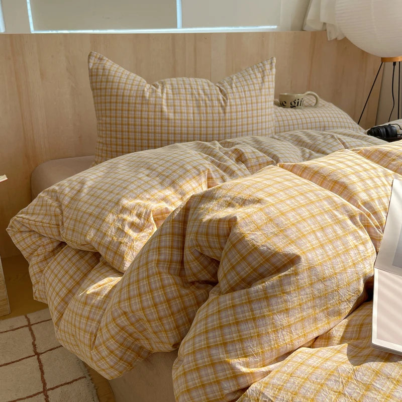 Nordic sling Cotton Pink Stripes Duvet Cover 150x200 Size Girl's Room housse de couette Skin friendly Breathable Comforter Sets