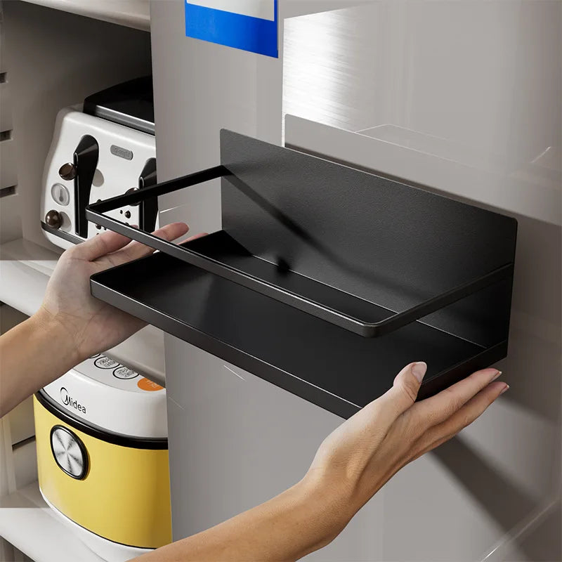 Magnetic Spice Rack Organizer Refrigerator Spice Rack Single Tier Fridge Spice Storage Shelf Kitchen Space Saver