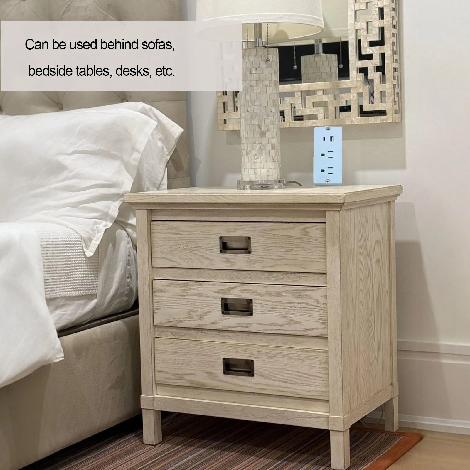 Rotatable Power Outlet Extender with USB-A & USB-C Sockets