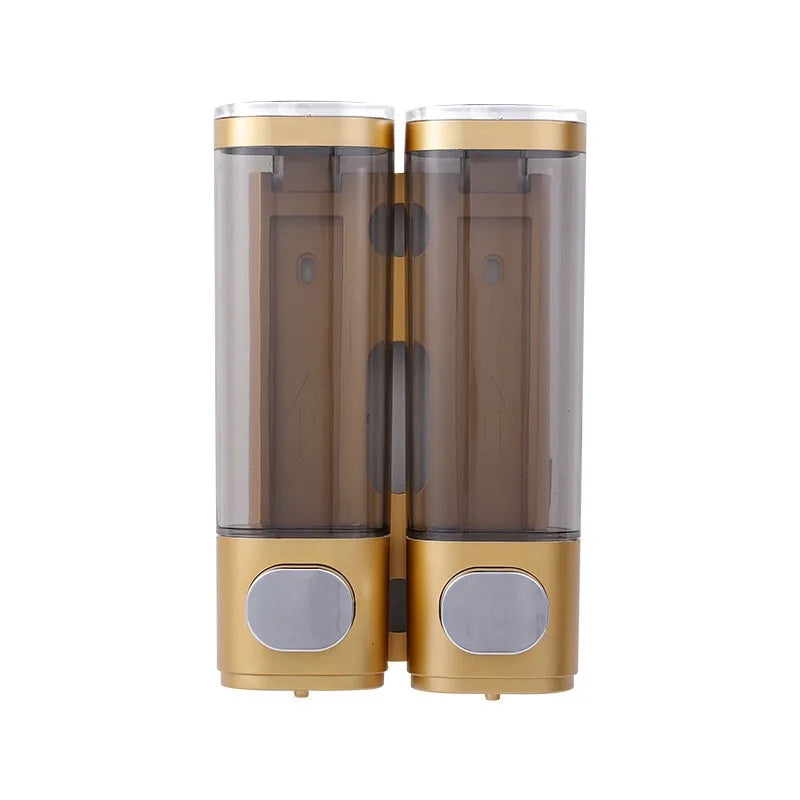 Liquid Soap Dispenser Three-Head  Shower and Lotion Dispenser Waterproof Shampoo Gel Container Wall Mount with Clear Window