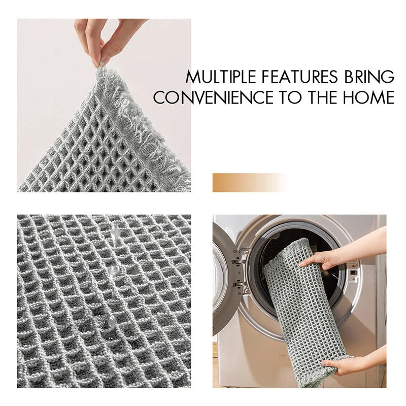 Woven Microfiber Bathroom Floor Mat – Absorbent Anti-Slip Entrance Carpet & Toilet Foot Mat for Bathroom & Home