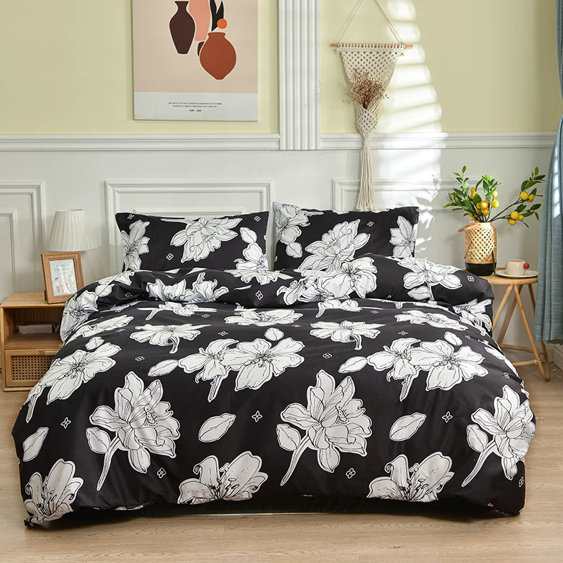 Bohemian Elegance Brushed Polyester Duvet Cover Set with Pillowcases - Comfort, Vibrant Prints, Twin/Full/King/Queen Size