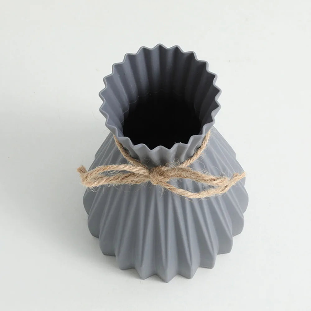 Creative Origami Vase European Pleated Vase Plastic Waist Folding Flower Vase Folding Paper Style Dry Flower Bottle Modern