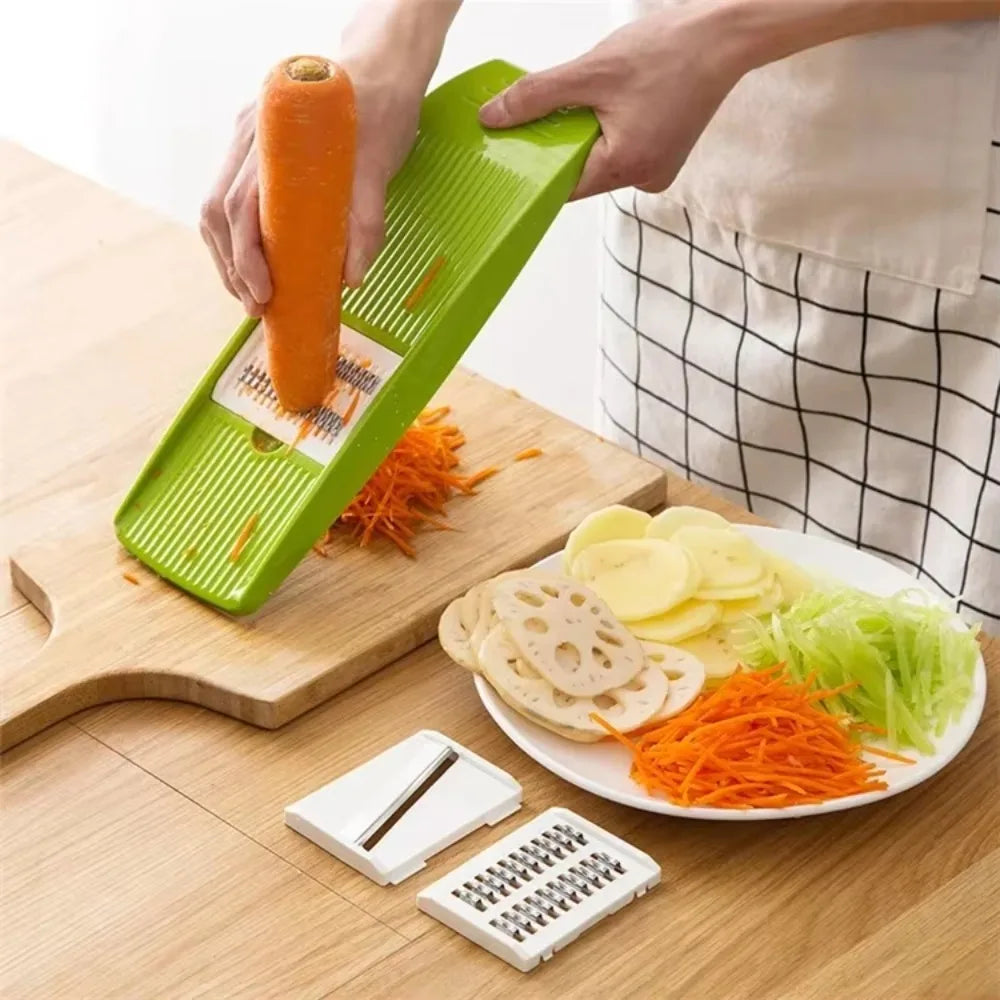 Mandoline Slicer with 3 Stainless Steel Blades – Julienne & Vegetable Cutter for Potato, Carrot & More