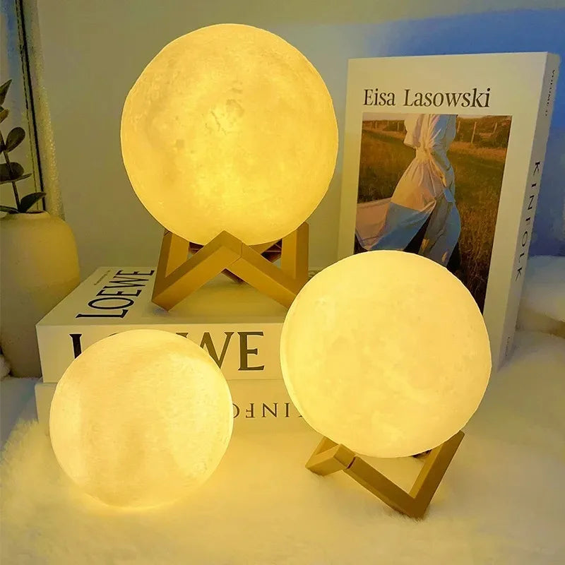 Lumière de lune peinte à la main pour la journée des enfants, paquet de matériaux peints à faire soi-même, activités parents-enfants pour la maternelle, veilleuse planétaire