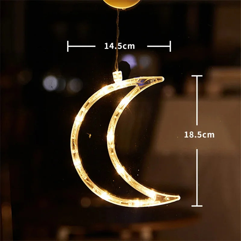 Christmas LED Light Snowflake Santa Hanging Battery-operated Window Ornaments Decoration for Home Xmas Navidad New Year Decor