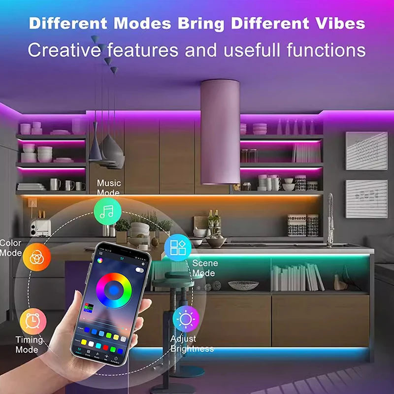 1-30M 5V USB Bluetooth LED Strip Light SMD 5050 5V RGB Flexible LED Strip Bluetooth APP Control Color Change For TV background