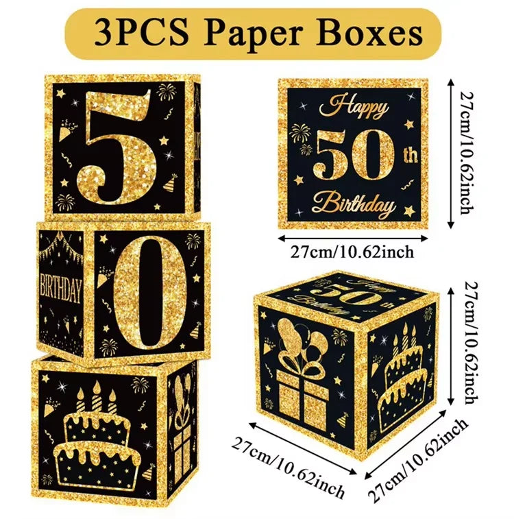 Happy Birthday 40 50 60 Latex Balloons for Adult Birthday Party Decoration 40th 50th 60th Confetti Balloon Anniversary Supplies