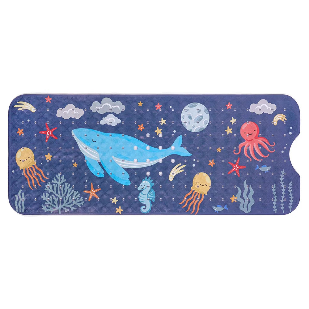 40x100cm Cute Cartoon Sea World Anti-Skid Shower Bathtub Mats with Sucker Non-Slip Bath Mat Soft Pad Kid's Elder Carpet Rug