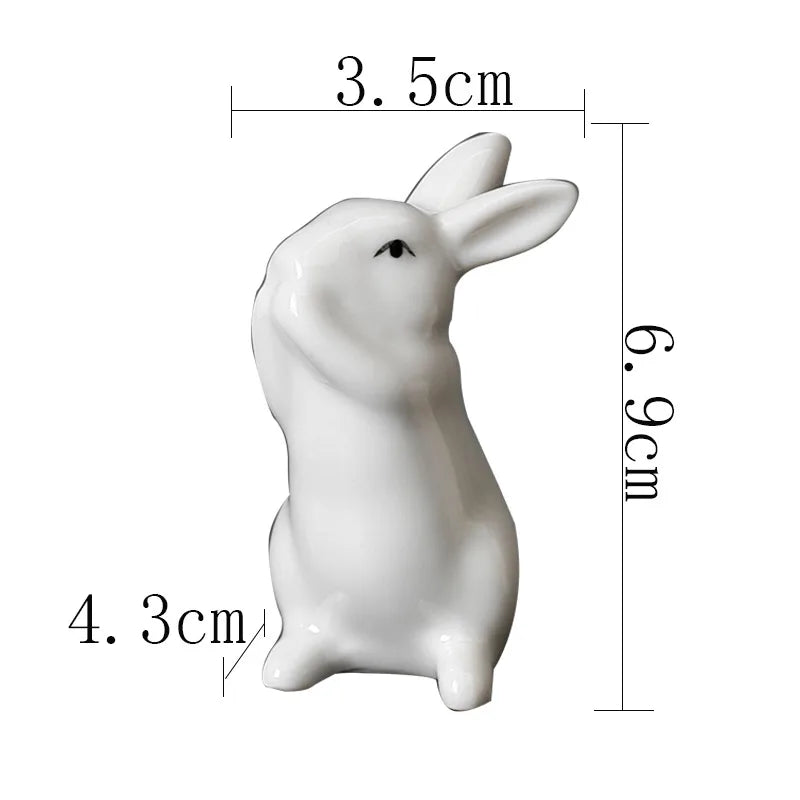 Cute Miniature Bunny Figure Home Decoration Animal Figurine Craft for Children Girls Boys Party Gift Easter Rabbit Decoration