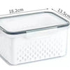 Fridge Fruit Storage Containers with Strainer Washing Bowl for Salad & Berries