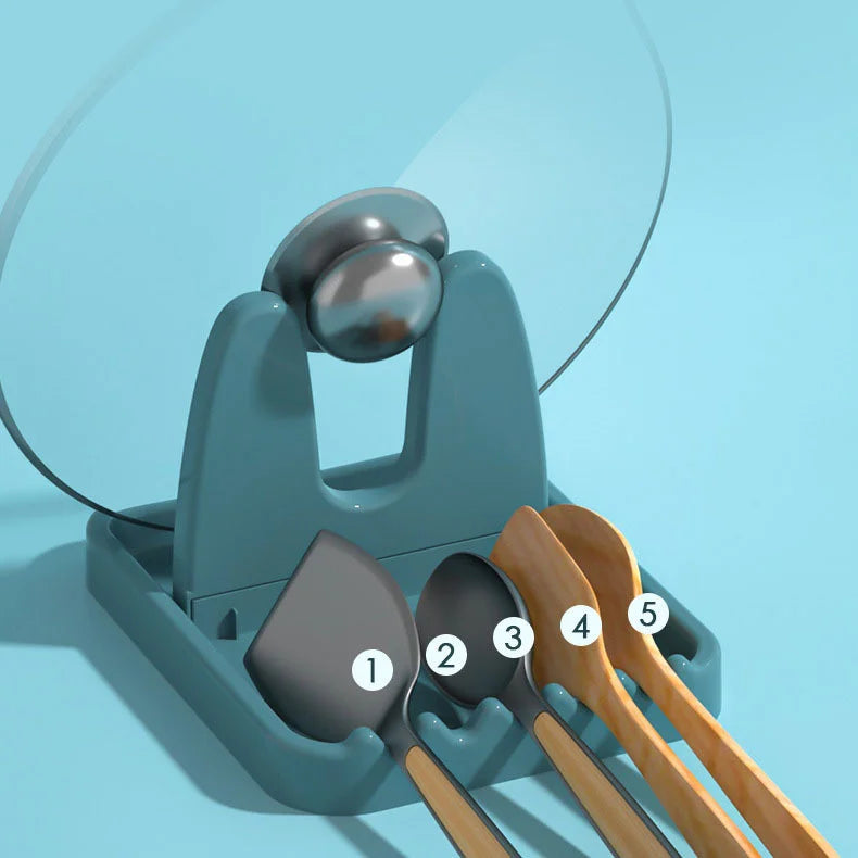 Foldable Pot Lid Rack Plastic Spoon Holder Stand Kitchen Organizer for Fork Spatula Rack Pan Cover Shelf Tableware Storage Rack