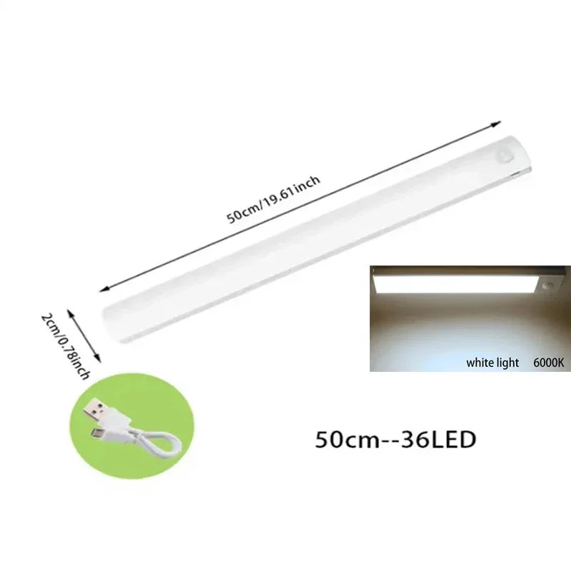 Rechargeable Motion Sensor LED Cabinet Light – Magnetic Wireless Strip for Kitchen, Wardrobe & Closet