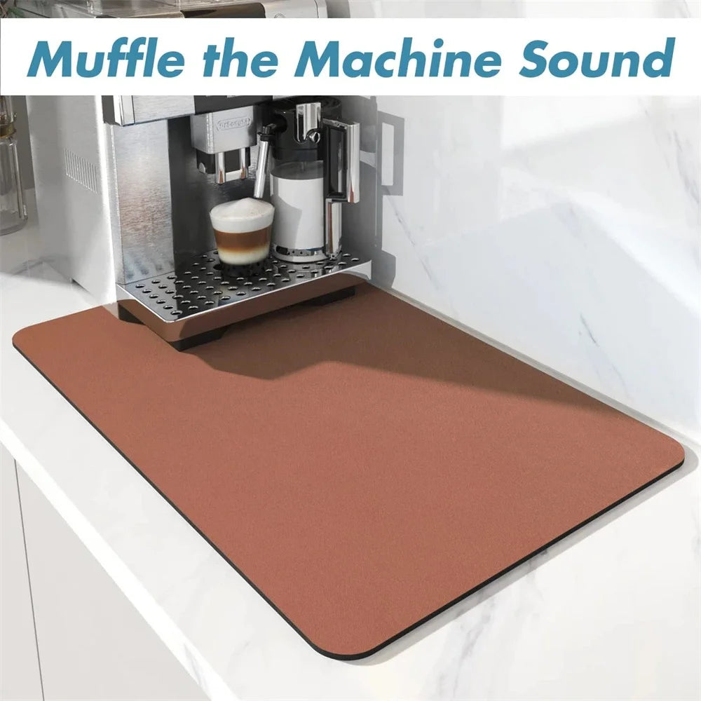 Absorbent Mats Pads Marble Printing Dish Large Kitchen Coffee Mug Table Mat Draining Drying Mat Quick Dry Bathroom Drain Pad