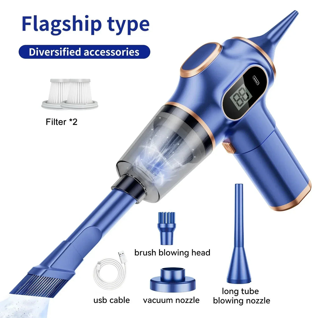 Xiaomi Youpin 95000Pa 5-in-1 Wireless Handheld Vacuum Cleaner – Portable Car & Home Cordless Vacuum with HEPA Filter & LED Light