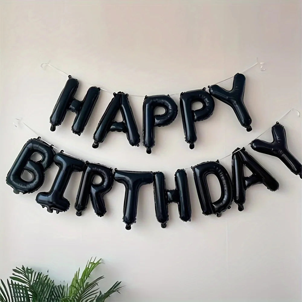 13pcs Happy Birthday Decoration Balloons Rose Gold Letter Foil Ballons Birthday Party Decorations
