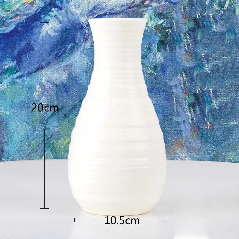 Multi-style Origami Plastic Vase White Imitation Ceramic Flower Pot Flower Basket Flower Vase Decoration Home Nordic Decoration