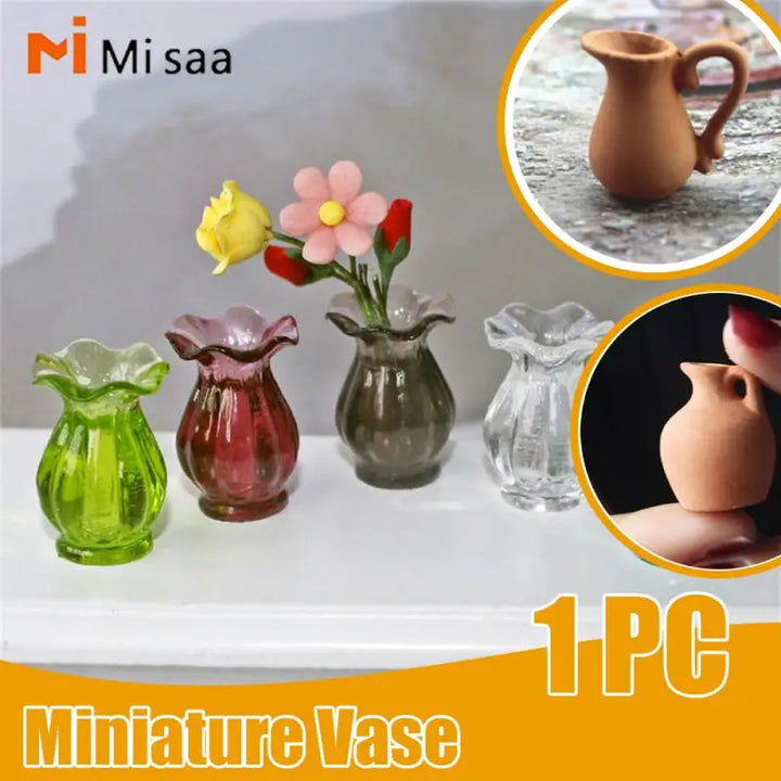 Dollhouse Miniature Food And Play Scene Model Doll Mini Ceramic Pottery Vase Doll Miniatures Classic Miniature Toy Home Decor