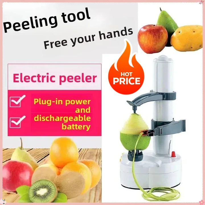 New Household Electric Peeler Multifunctional Fruit and Potato Peeler, Removable Cleaning Peeler ABS Stainless Steel Material