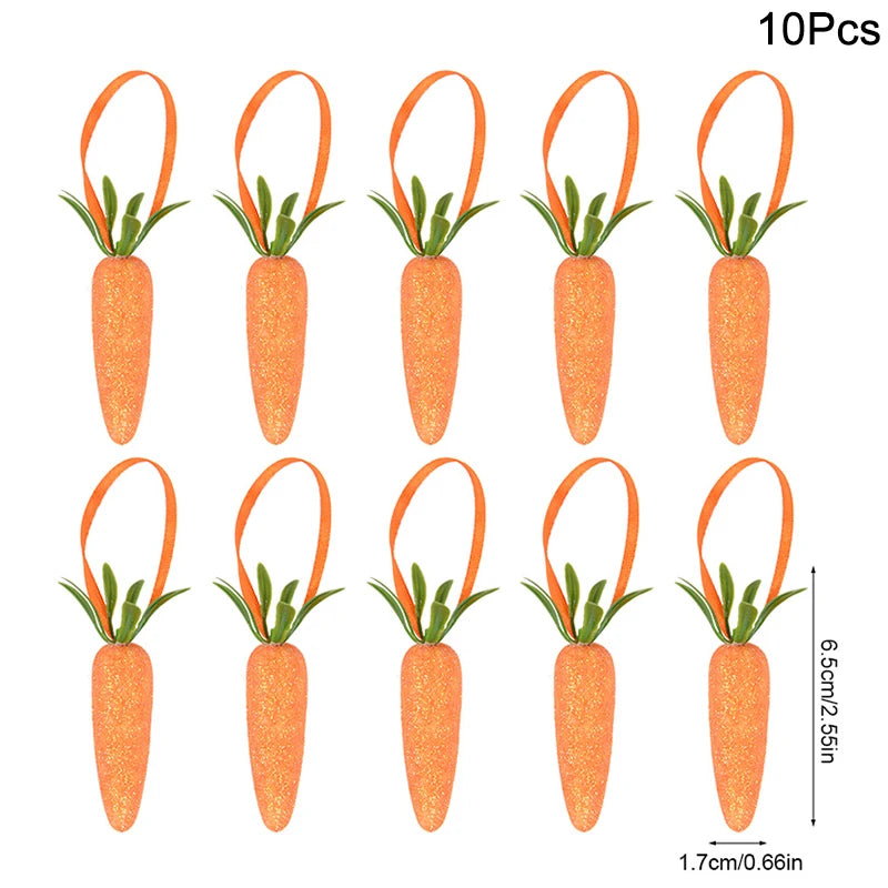 24/6pcs Painted Foam Easter Eggs Rabbit Hanging Ornaments Decoration for Home Easter Tree Pendants Basket Decor Kids Gift 2025