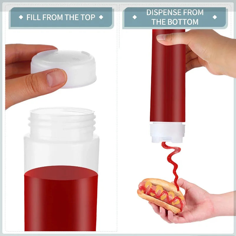 Sauce Dispenser Large Capacity Double Head Squeeze Bottle Kitchen Olive Oil Bottle Dispenser Storage Bottle Kitchen Utensils