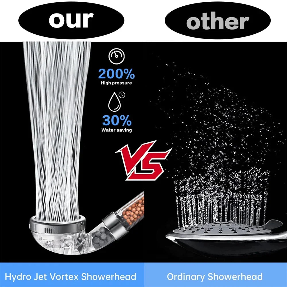 1PC Filtered Shower Head ABS Anti Limestone High-Pressure Water Saving Handheld Clear Showerheads with Filter Beads for Bathroom