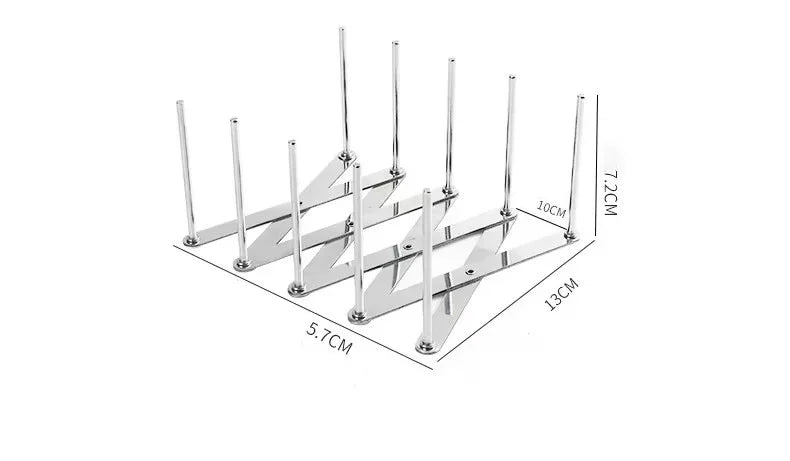 Retractable Stainless Steel Pot Lid & Dish Storage Rack