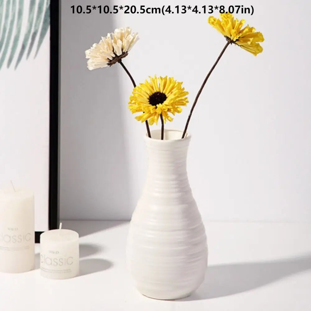 1PC Plastic Spiral White Vase Nordic Creative Flower Arrangement Container For Kitchen Living Bedroom Home Decoration Ornament