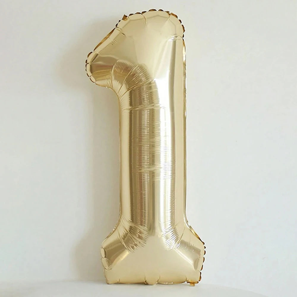 1pc 40inch Platinum Colour Number 0-9 Balloons Helium Balloon Digit Globos Birthday Party Decorations，Anniversary, Graduation