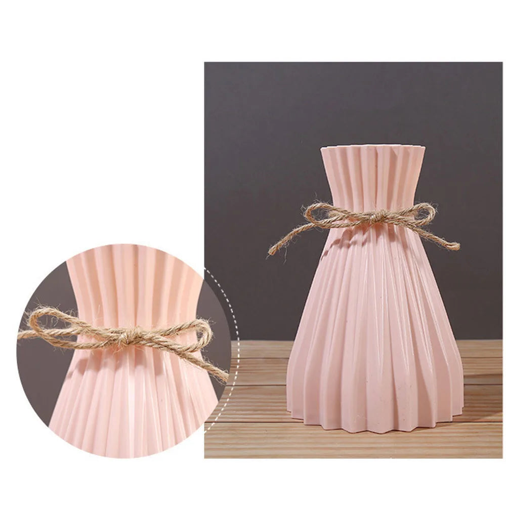 Creative Origami Vase European Pleated Vase Plastic Waist Folding Flower Vase Folding Paper Style Dry Flower Bottle Modern