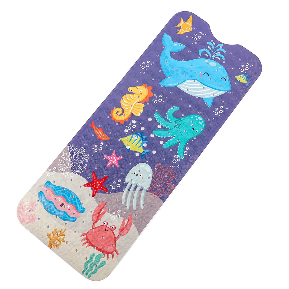 40x100cm Cute Cartoon Sea World Anti-Skid Shower Bathtub Mats with Sucker Non-Slip Bath Mat Soft Pad Kid's Elder Carpet Rug