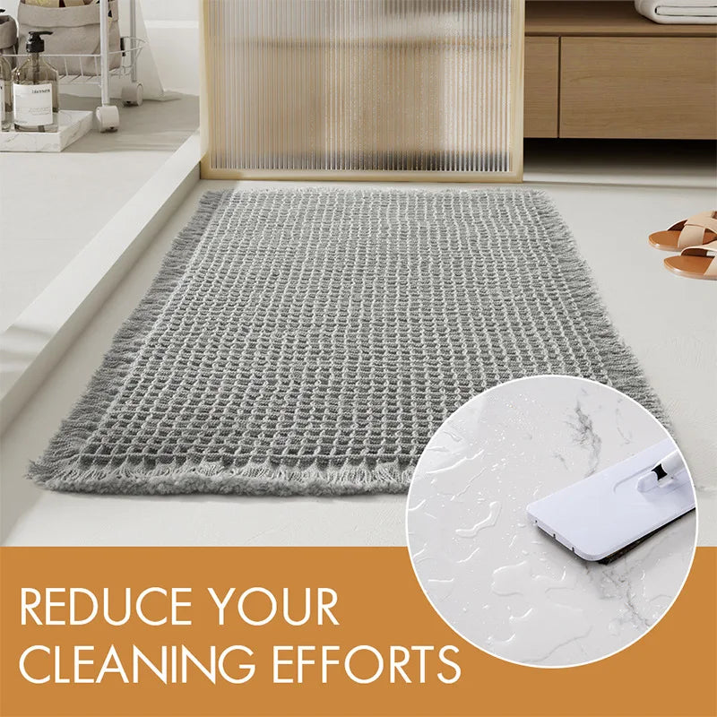 Woven Microfiber Bathroom Floor Mat – Absorbent Anti-Slip Entrance Carpet & Toilet Foot Mat for Bathroom & Home