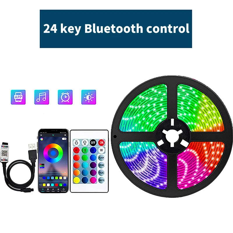 1-30M 5V USB Bluetooth LED Strip Light SMD 5050 5V RGB Flexible LED Strip Bluetooth APP Control Color Change For TV background