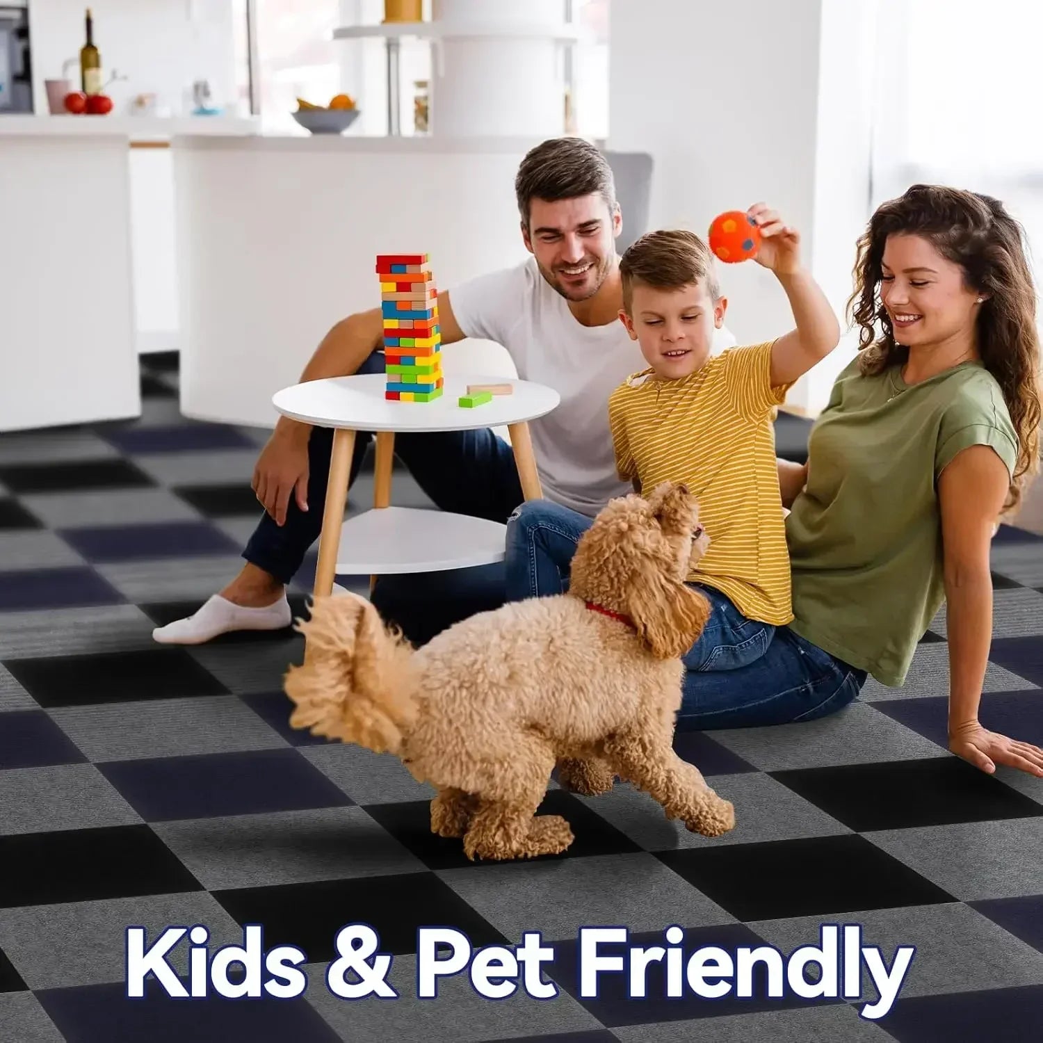 30x30CM DIY Self Adhesive Carpet Floor Tiles Sticker Square Rugs Peel And Stick Mat Flooring For Kitchen Home Decor Carpets ﻿