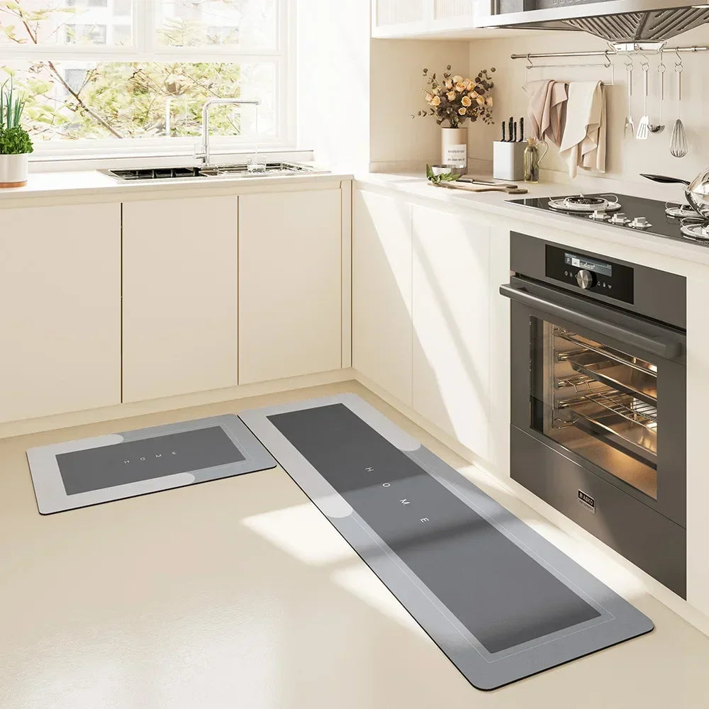 Kitchen Absorbent Long Strip Mat – Non-Skid Waterproof Wipeable PVC Comfort Standing Rug for Kitchen, Bathroom & Home (40x50cm to 40x160cm)