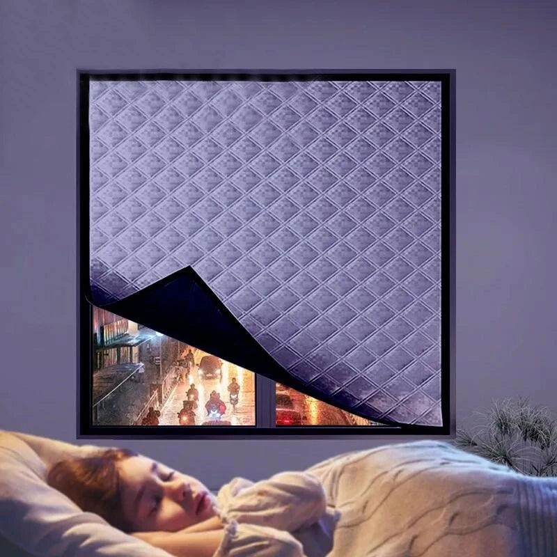 Winter windproof warm curtains, bedroom cold-proof thermal insulation film, sealed windows，Blackout and soundproof
